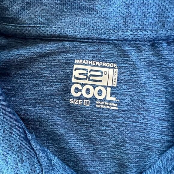 NWT! 32 Degrees Cool Heather Blue Polo Tee Large - Picture 6 of 7